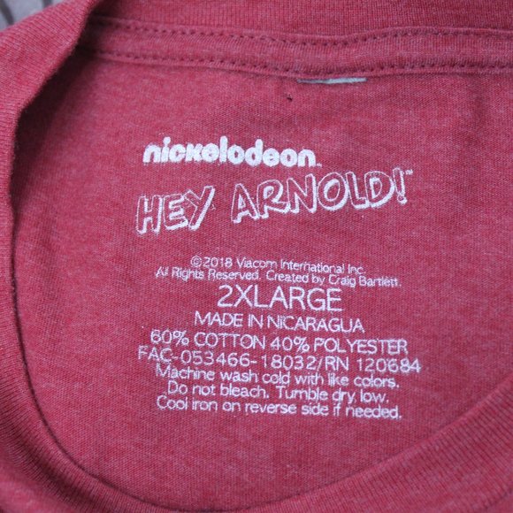 Nickelodeon Hey Arnold City Lake Big Caesar Short Sleeve Graphic Tee Dark Red - Picture 4 of 4
